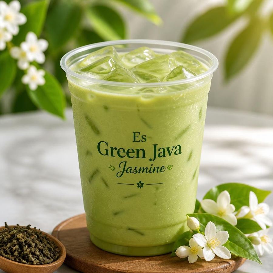 Foto Green Java Jasmine Te Sate dengan teh hijau dan aroma melati yang lembut