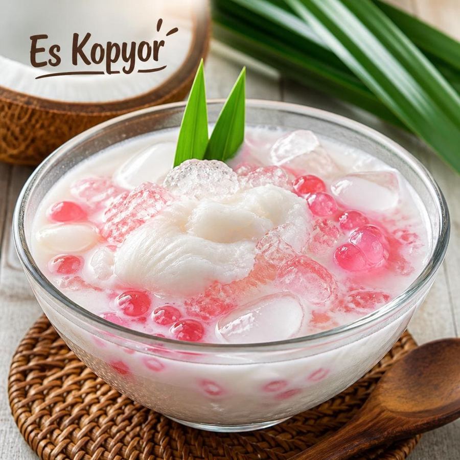 Foto Kopyor Te Sate dengan rasa segar dan tekstur lembut khas minuman kopyor