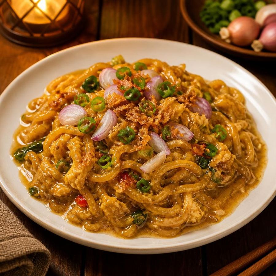 Foto Mie Goreng Nyemek Te Sate dengan tekstur lembut dan bumbu gurih