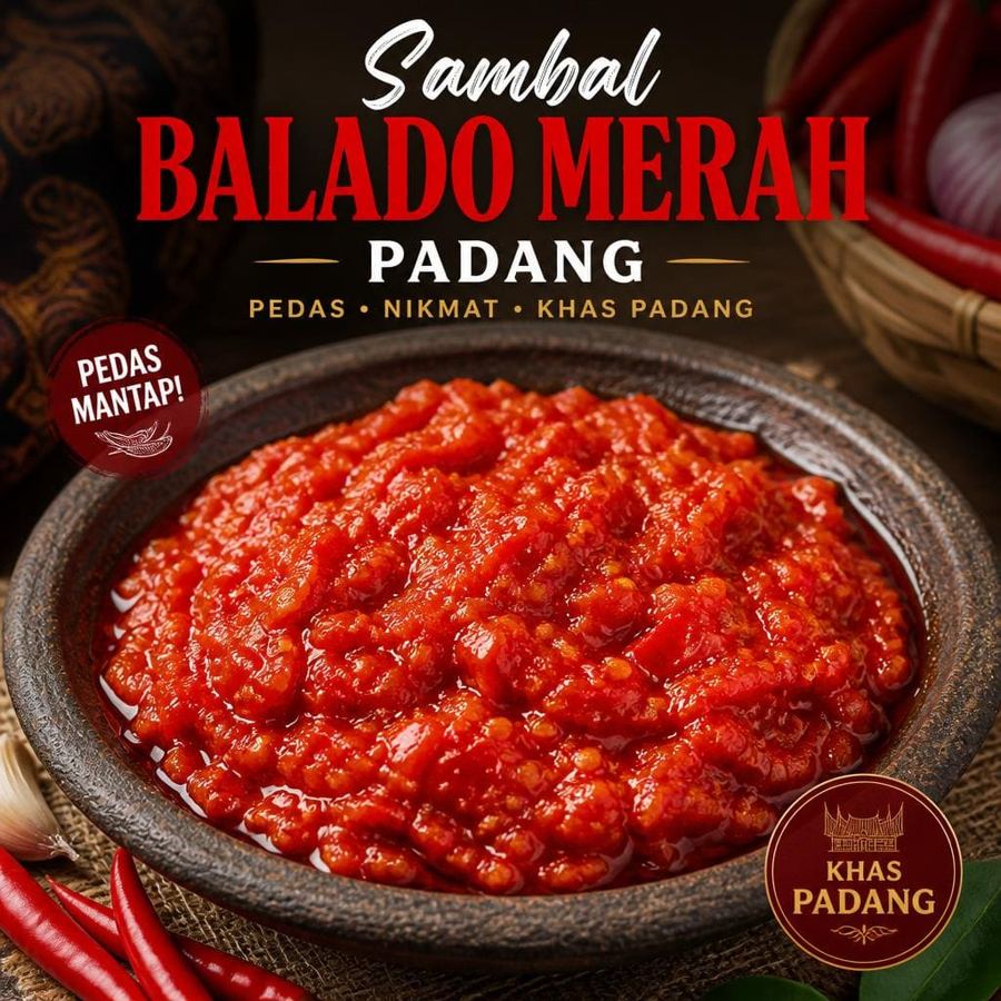 Foto Sambal Balado Merah Padang Te Sate dengan rasa pedas khas dan bumbu balado