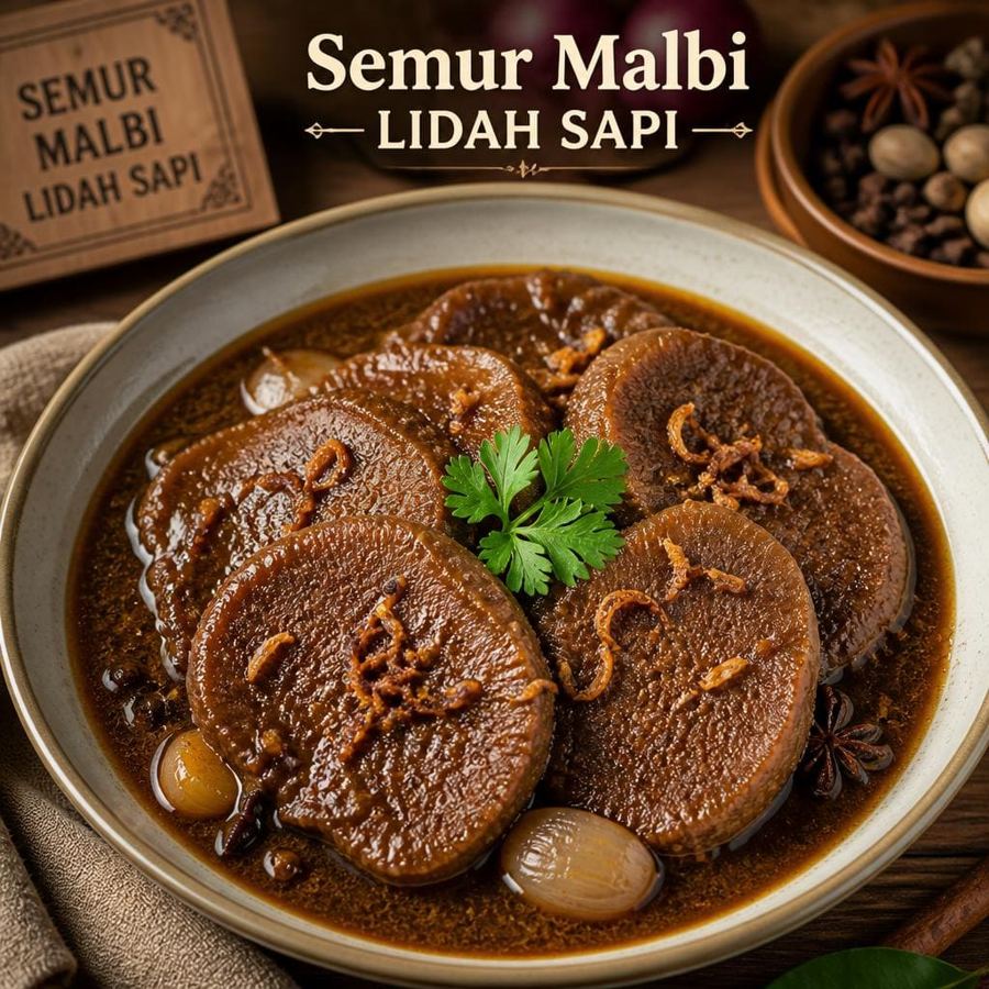 Foto Semur Malbi Lidah Sapi Te Sate dengan bumbu semur gurih dan tekstur lembut
