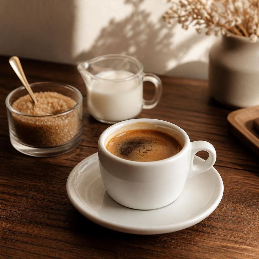 Foto Espresso Te Sate dengan rasa kopi pekat dan aroma kuat