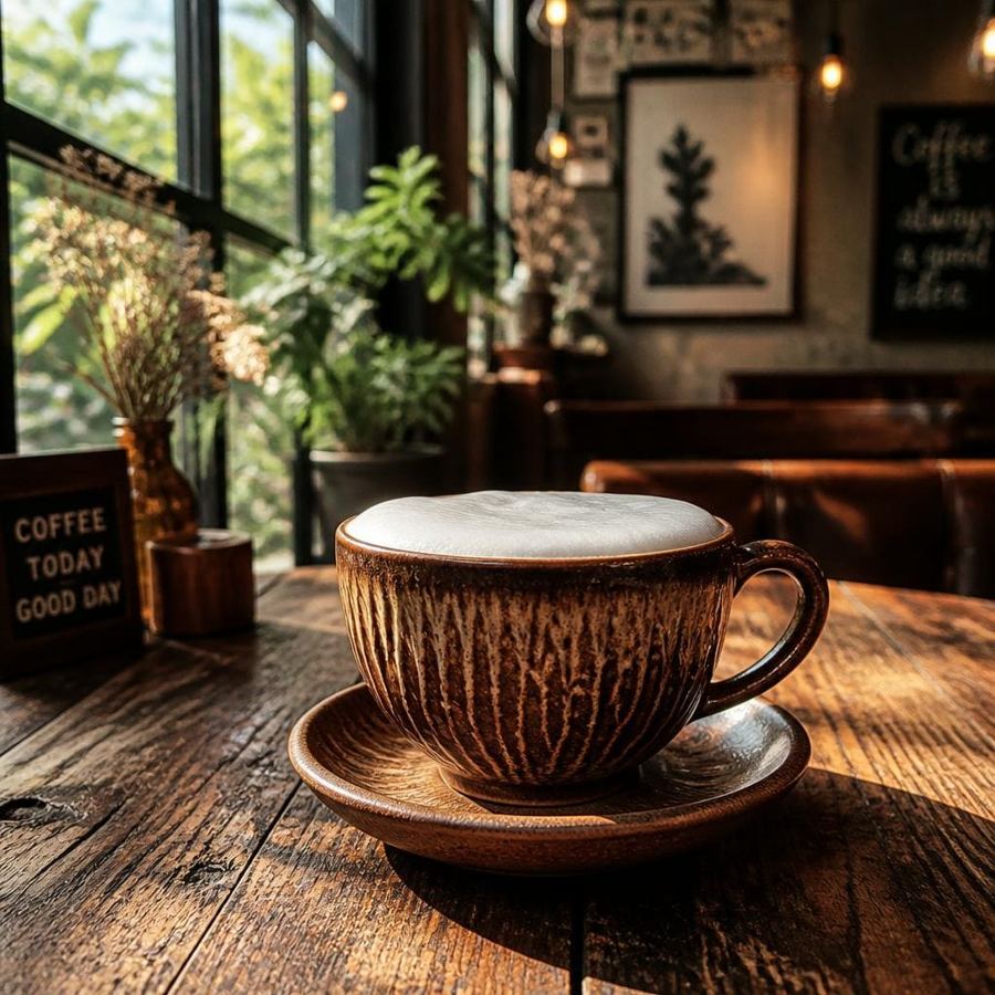 Foto Cafe Latte Te Sate dengan perpaduan kopi dan susu yang lembut