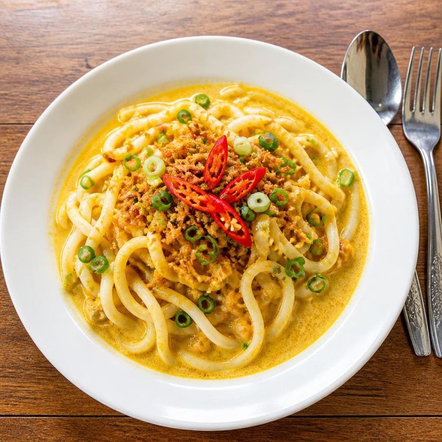 Foto Mie Pempek Te Sate dengan sajian mie dan pelengkap khas yang bisa dicustom