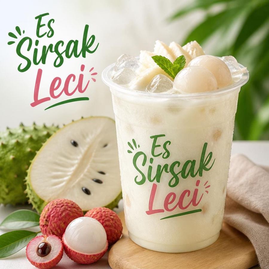 Foto Sirsak Leci Te Sate dengan perpaduan buah sirsak dan leci yang segar