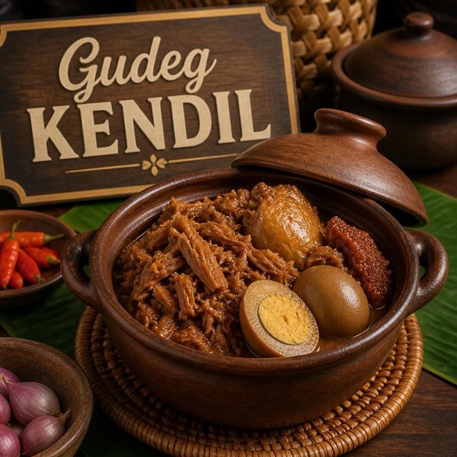 Foto Gudeg Kendil Te Sate dengan lauk khas dan cita rasa manis gurih