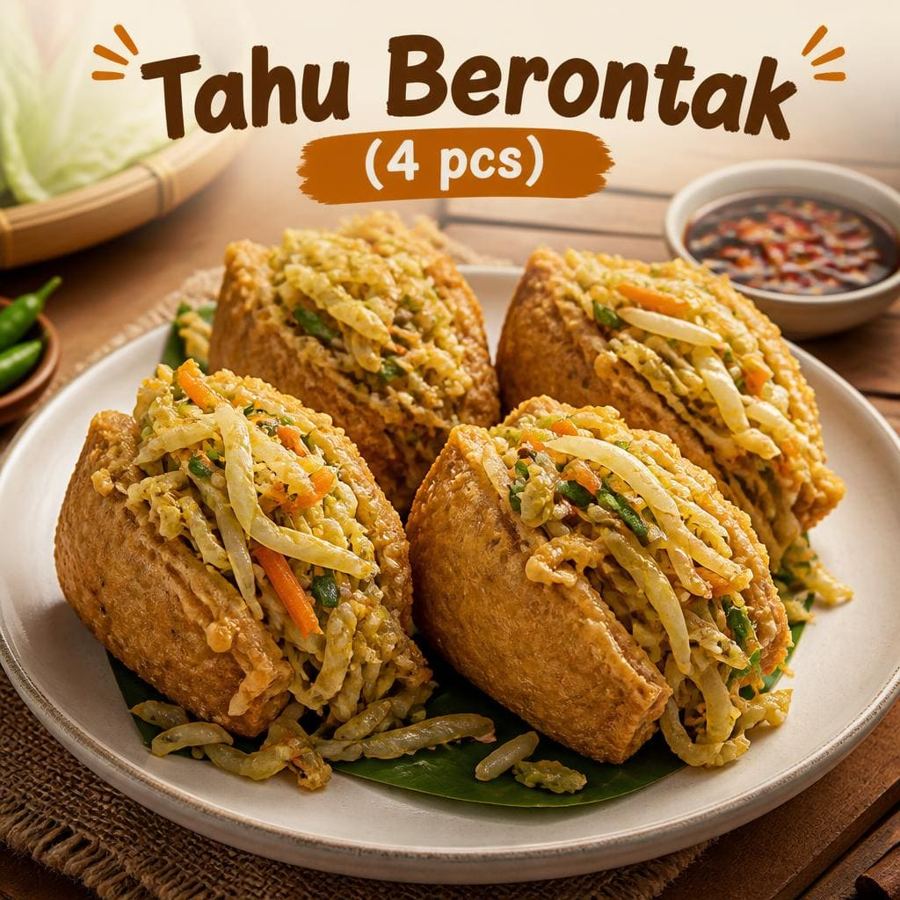 Foto Tahu Berontak 4 pcs Te Sate dengan porsi lebih lengkap untuk dinikmati bersama