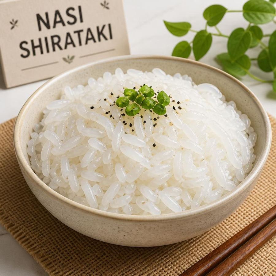 Foto Nasi Shirataki Te Sate dengan pilihan nasi ringan dan pelengkap sederhana