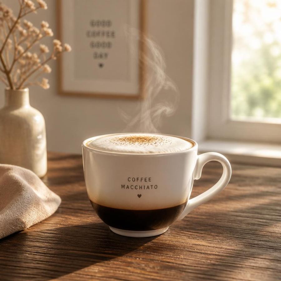 Foto Macchiato Te Sate dengan rasa kopi creamy dan sentuhan susu lembut