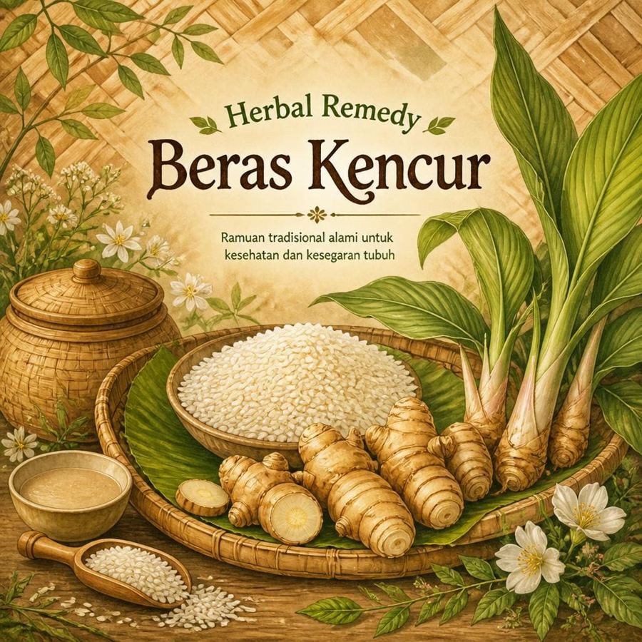Foto Herbal Remedy Beras Kencur Te Sate dengan rasa herbal lembut dan aroma tradisional