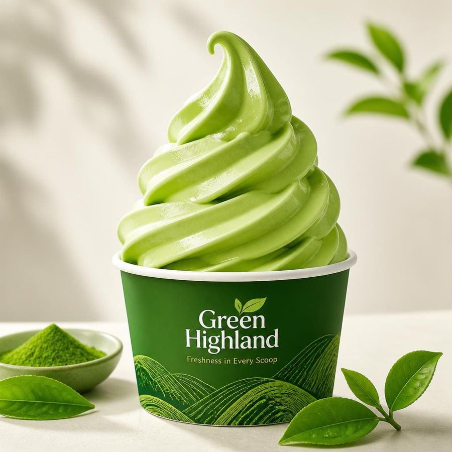 Foto Green Highland Te Sate dengan teh hijau ringan dan rasa segar yang dapat dicustom