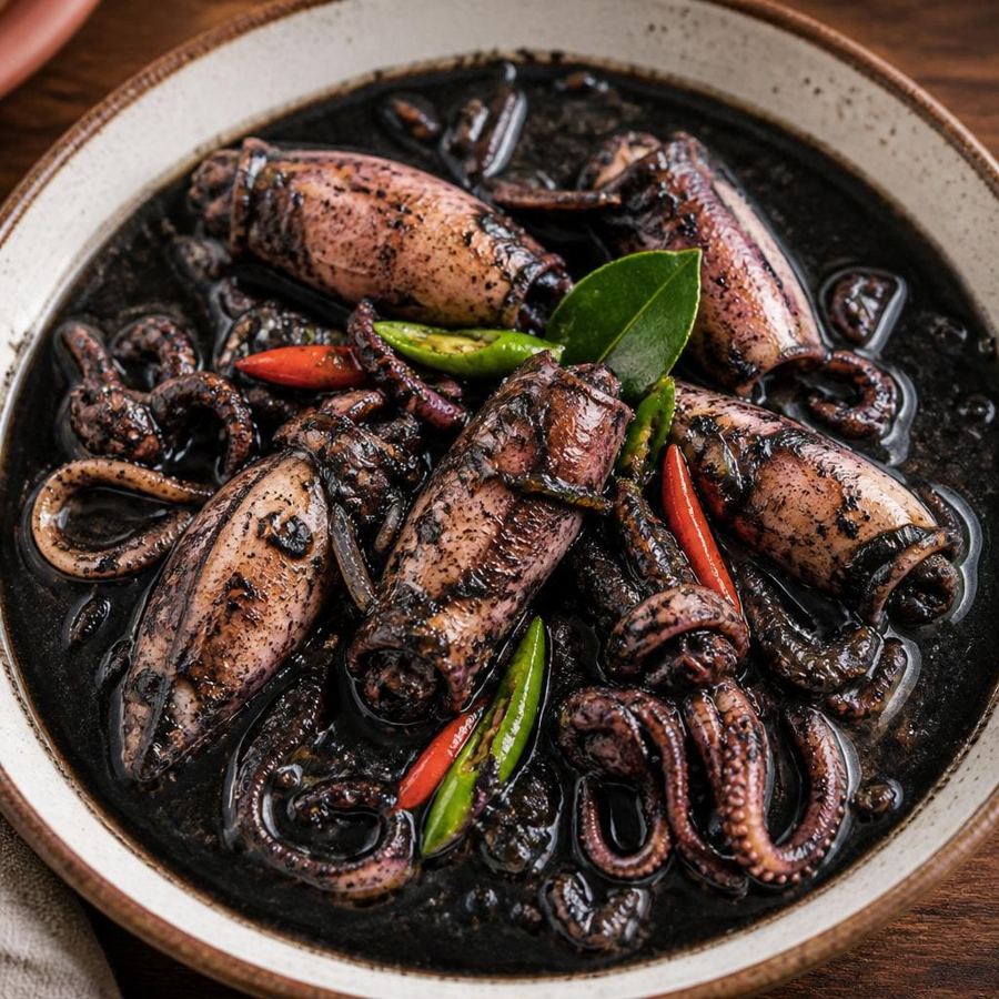 Foto Cumi Hitam Te Sate dengan bumbu khas dan rasa gurih pekat
