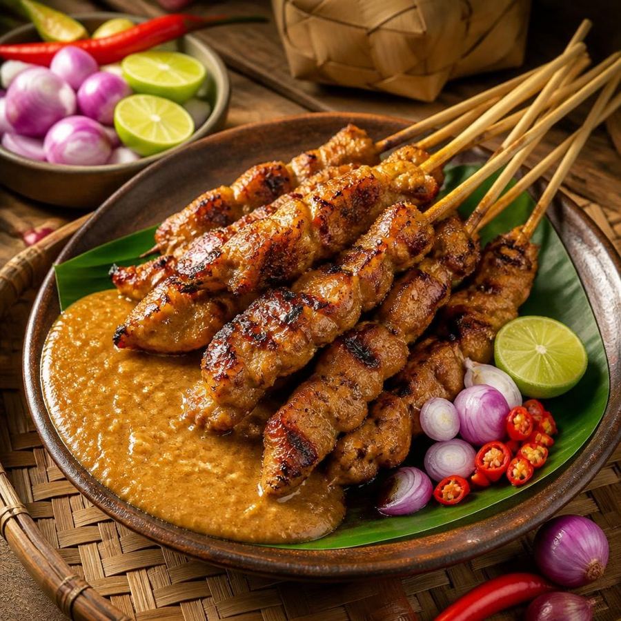 Foto Sate Ayam Madura Te Sate dengan bumbu khas dan potongan ayam empuk