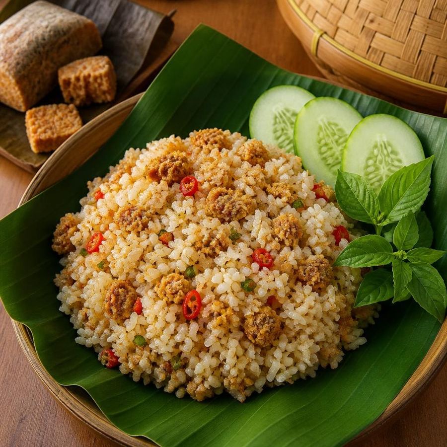 Foto Nasi Oncom Te Sate dengan aroma khas dan rasa gurih tradisional