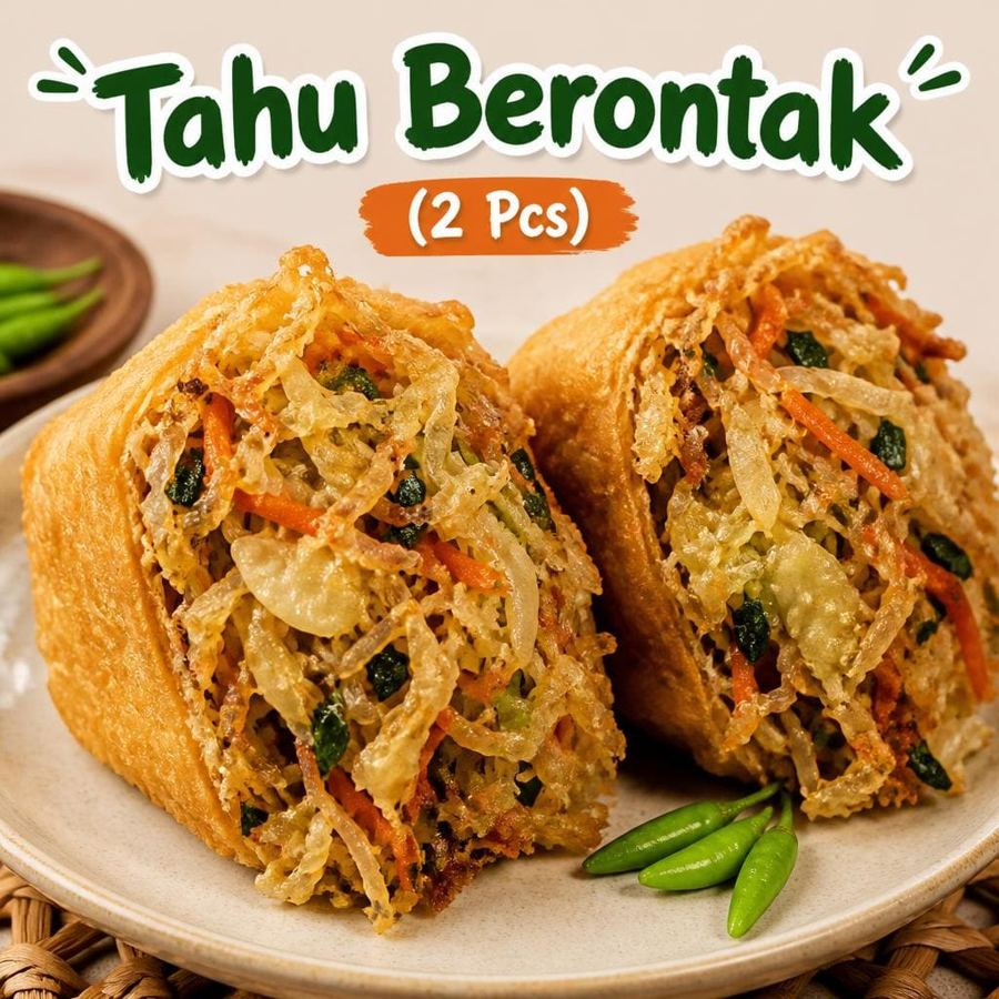 Foto Tahu Berontak 2 Pcs Te Sate dengan isian gurih dan tekstur renyah