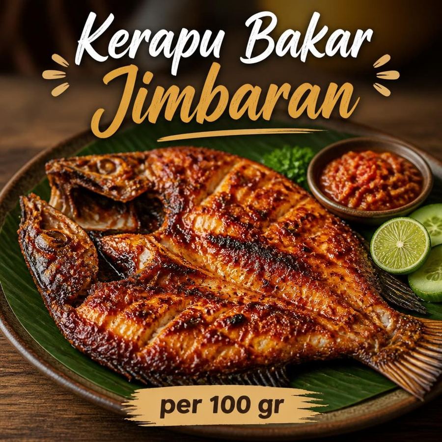 Foto Kerapu Bakar Jimbaran per 100 gr Te Sate dengan bumbu bakar khas