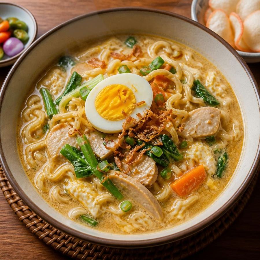 Foto Mie Godog Te Sate dengan kuah hangat dan bumbu gurih