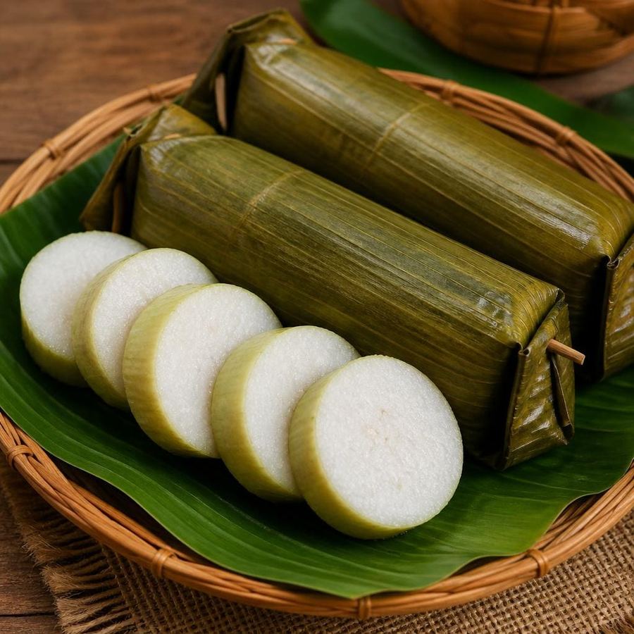 Foto Lontong Te Sate dengan tekstur lembut dan pelengkap gurih