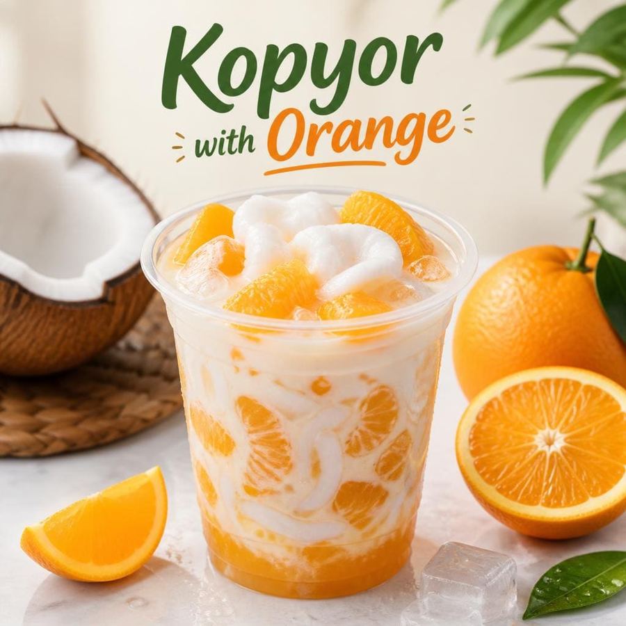 Foto Kopyor with Orange Te Sate dengan perpaduan kopyor dan jeruk segar