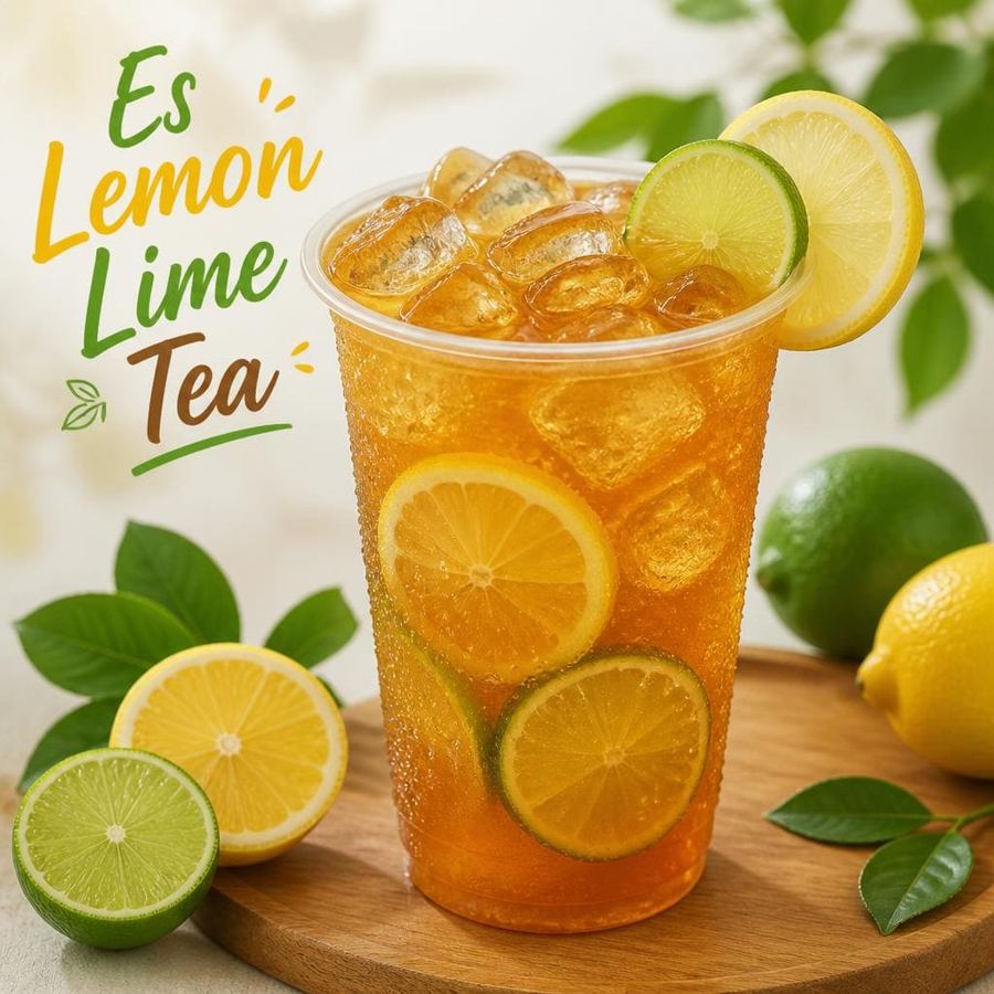 Foto Lemon Lime Tea Te Sate dengan teh segar dan rasa lemon lime yang ringan