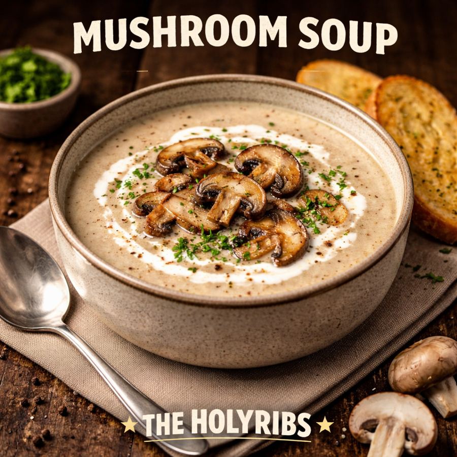 Foto Mushroom Soup dengan parsley dan garlic crouton