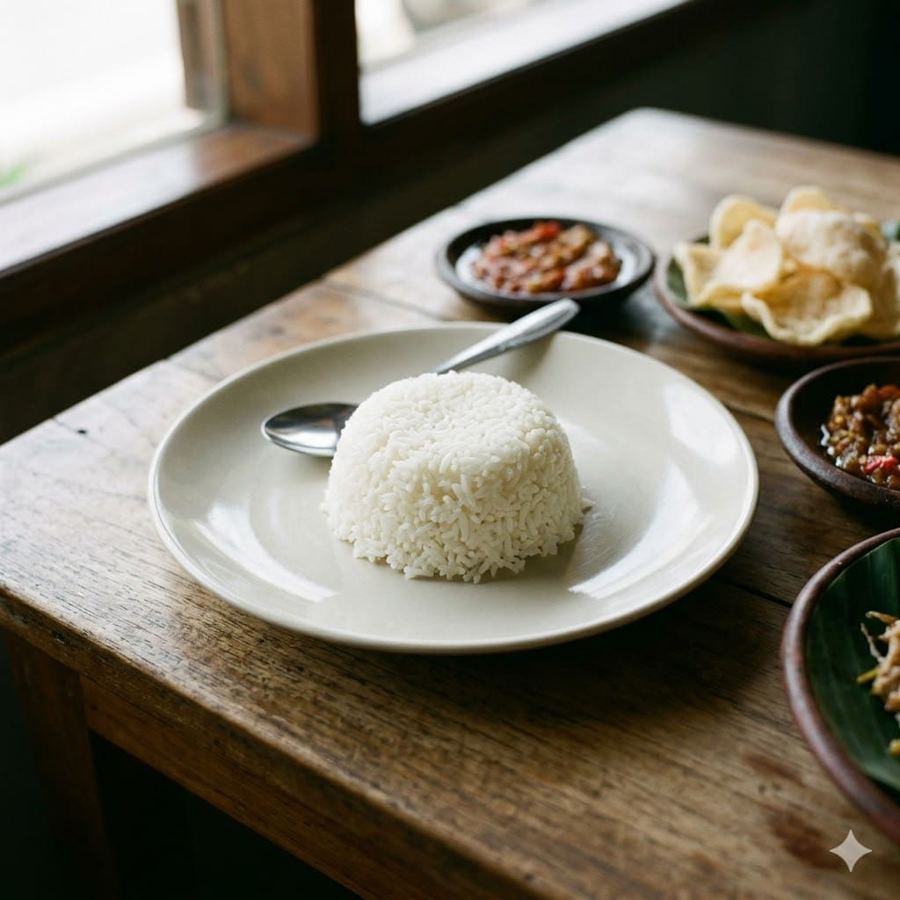 Foto Nasi Putih 1 / 2 Porsi – Warmindo Abang Adek