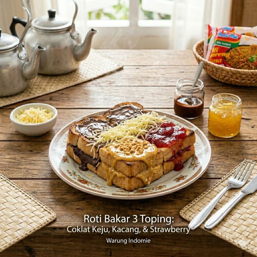 Foto Roti Bakar 3 Toping – Warmindo Abang Adek