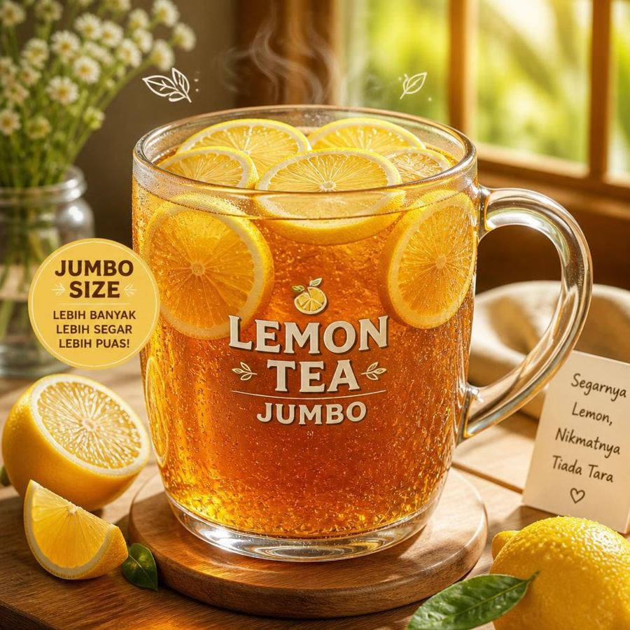 Foto Lemon Tea Jumbo dengan rasa teh lemon segar khas Waroeng Steak & Shake