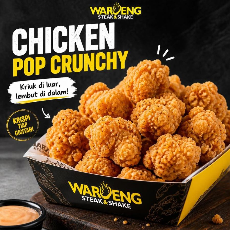 Foto Chicken Pop Crunchy dengan potongan chicken steak goreng tepung