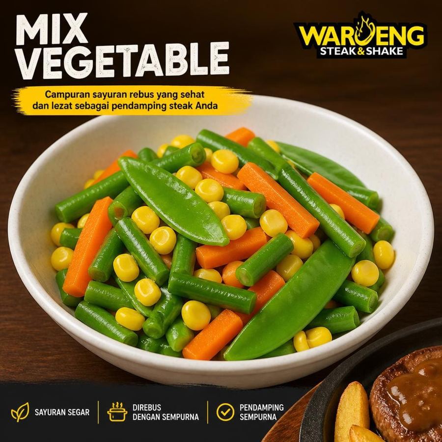 Foto Mix Vegetable sebagai tambahan sayuran untuk menu Waroeng Steak & Shake