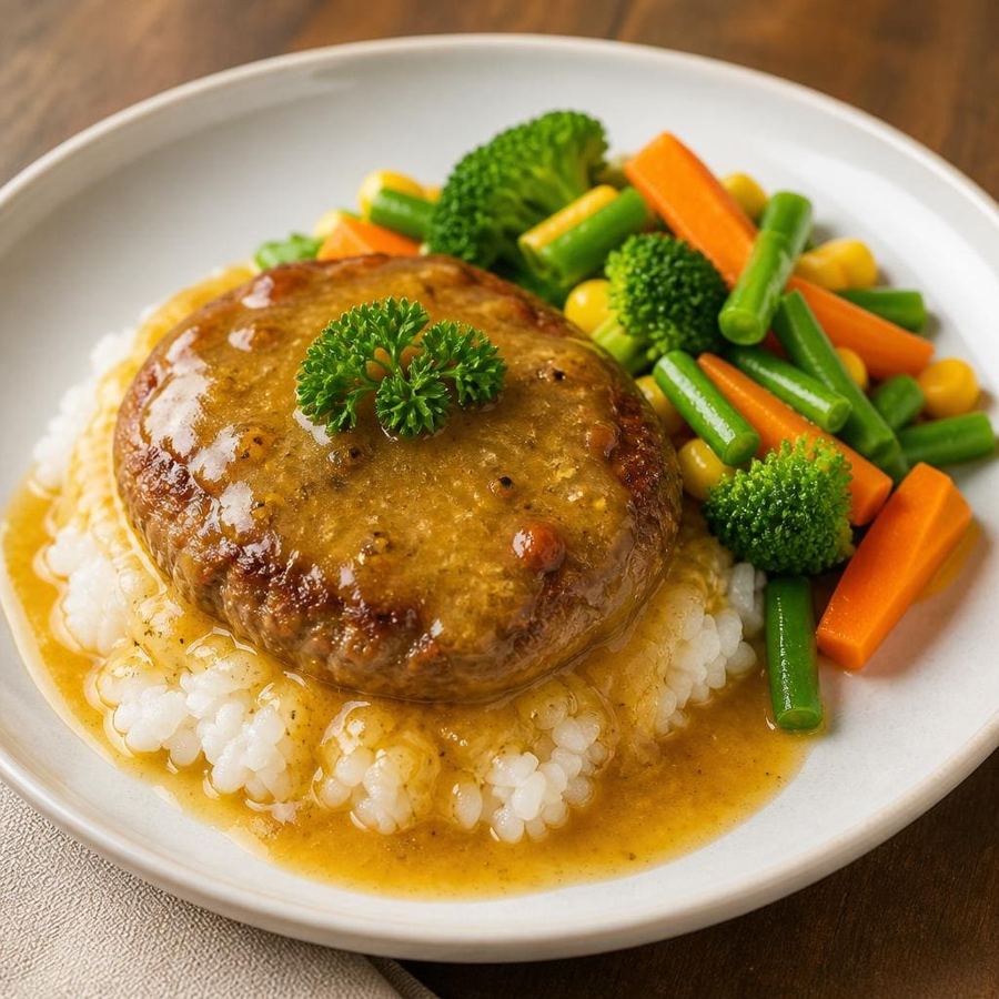 Foto Beef Hamburg Nashville dengan daging hamburg lembut dan saus khas Nashville