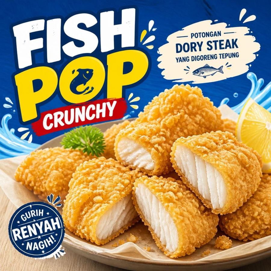 Foto Fish Pop Crunchy dengan potongan dory steak goreng tepung