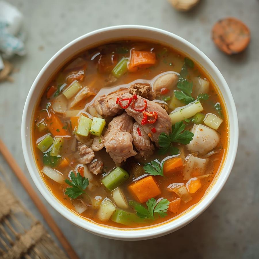 Foto Sop Ayam di Warteg Warmo Tebet