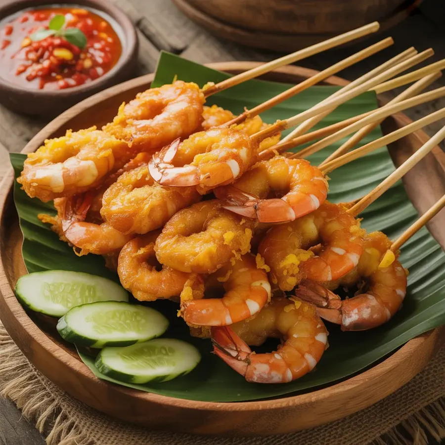 Foto Sate Udang Goreng di Warteg Warmo Tebet