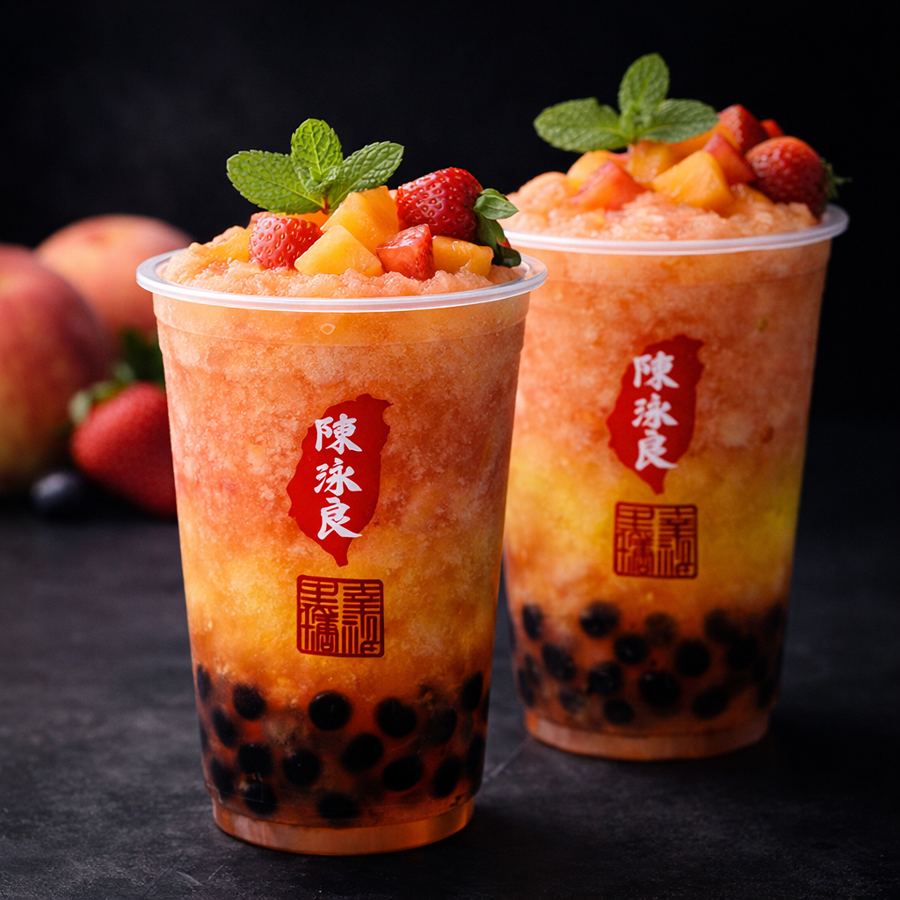 Foto Peach Slushies With Mango Strawberry Tea Xing Fu Tang