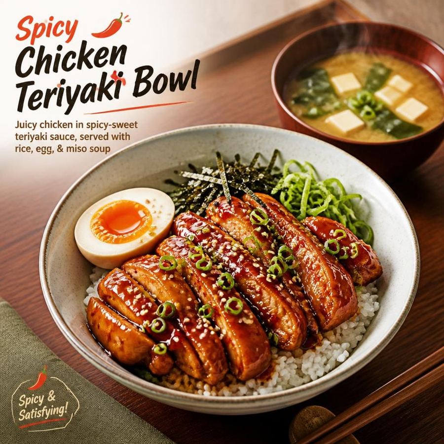 Foto Spicy Chicken Teriyaki Bowl Yakiniku Like