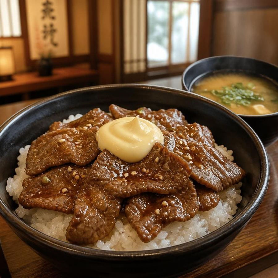 Foto Spicy Yakiniku Beef Bowl With Mayo Yakiniku Like