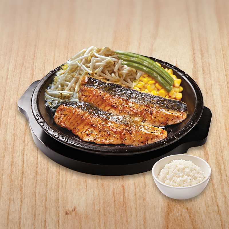 Foto Teriyaki Double Salmon (termasuk nasi)