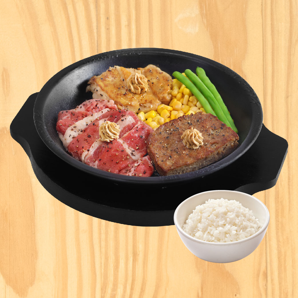 Foto Meat Trio Deluxe (termasuk nasi)
