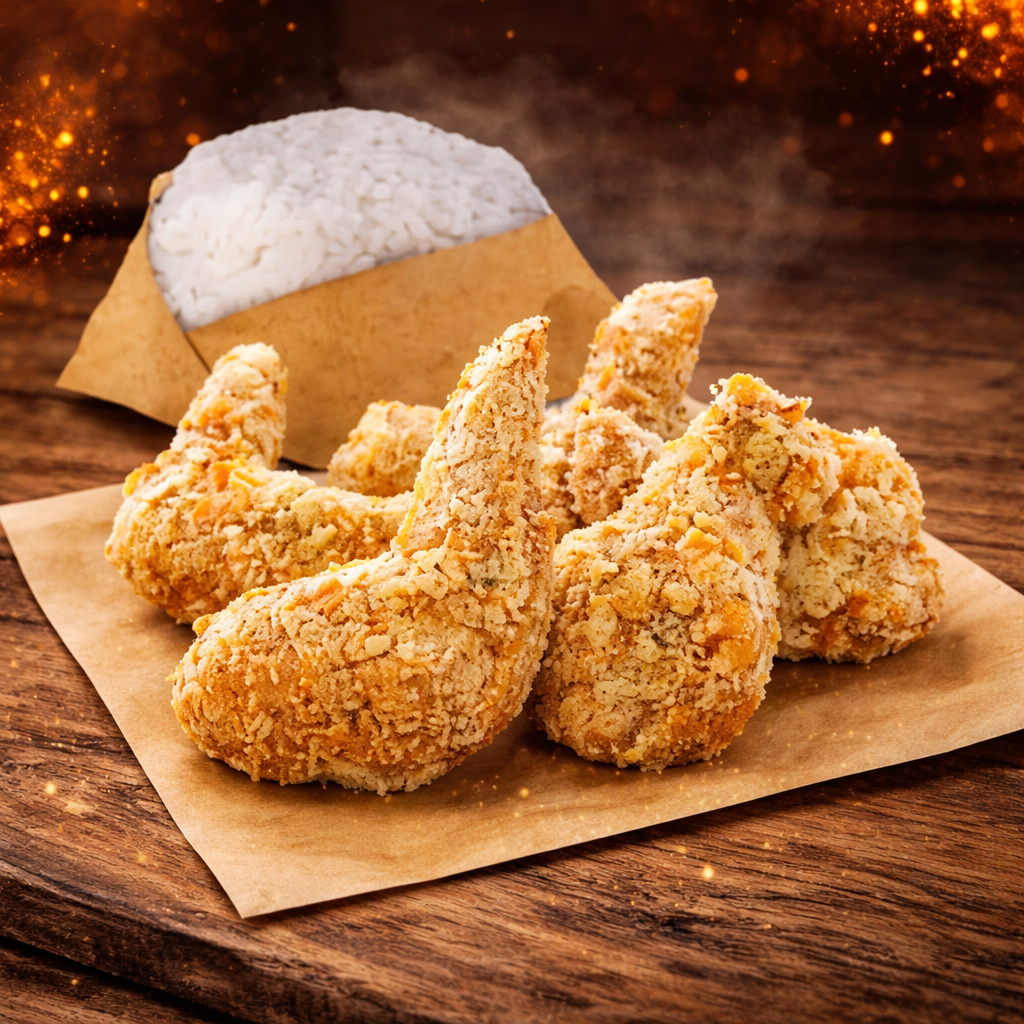 Foto Crunchy Wings with Rice
