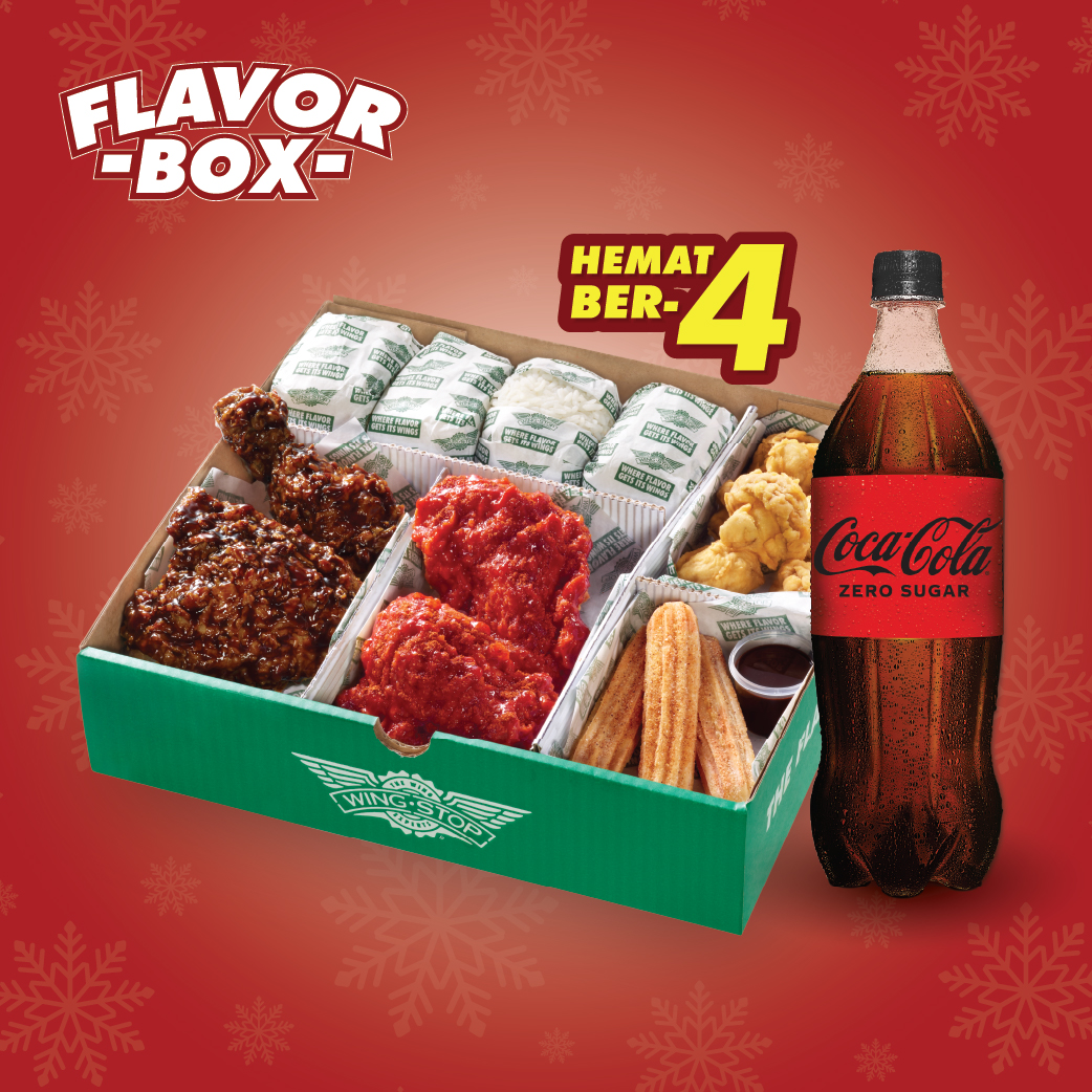 Foto Christmas Wingstop Chicken Flavor Box I Free Coca-Cola Zero