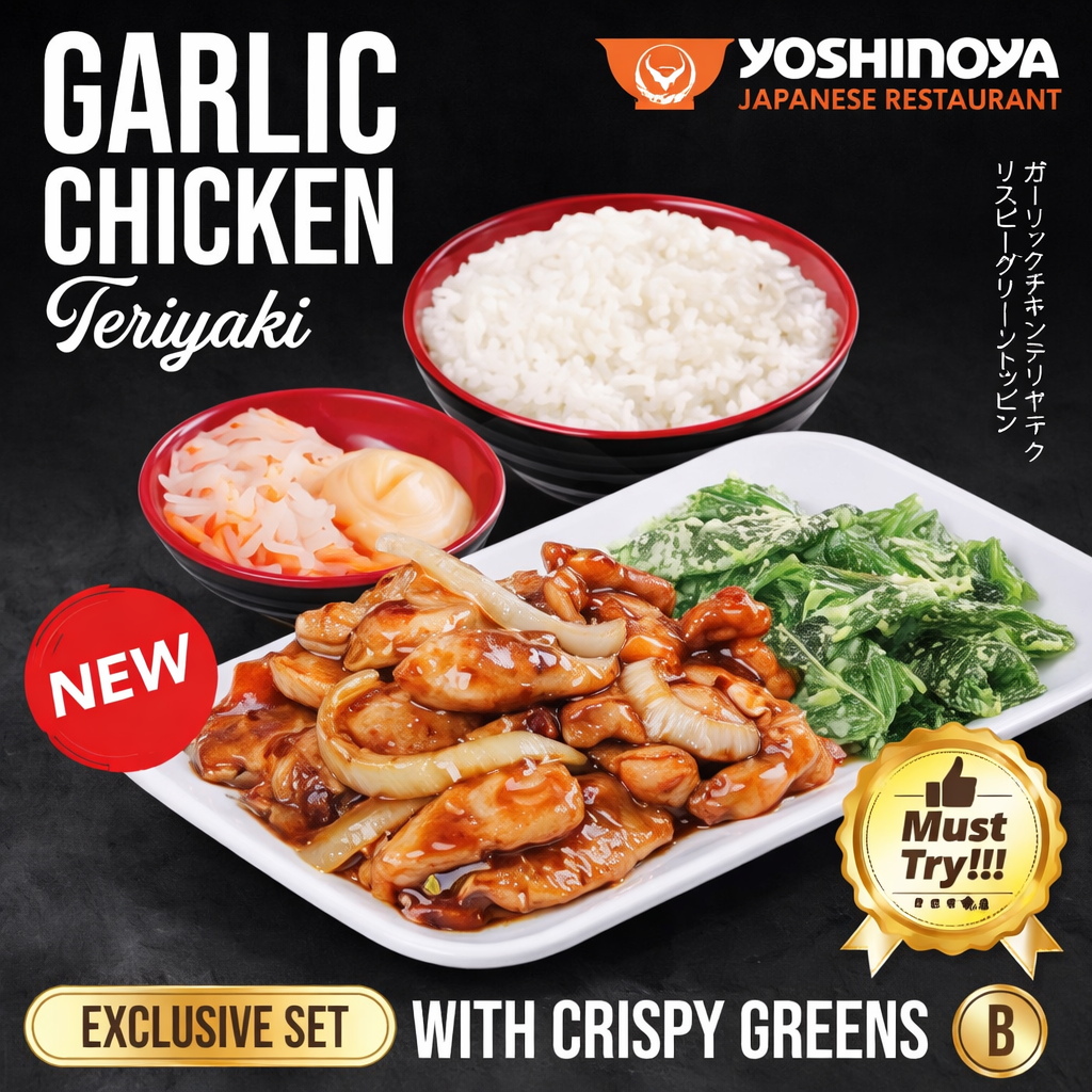 Foto Garlic Chicken Teriyaki Set - Crispy Greens